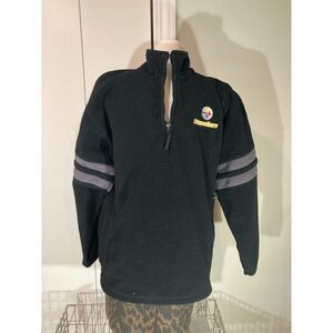 Vintage Steelers Black quarter zip Fleece pullover sweater XL NFL